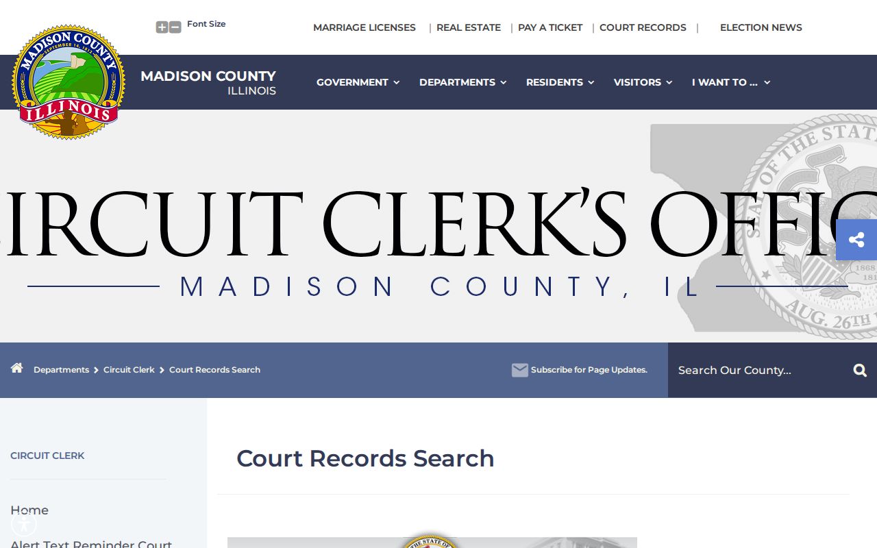 Madison County residents directory Circuit Clerk search