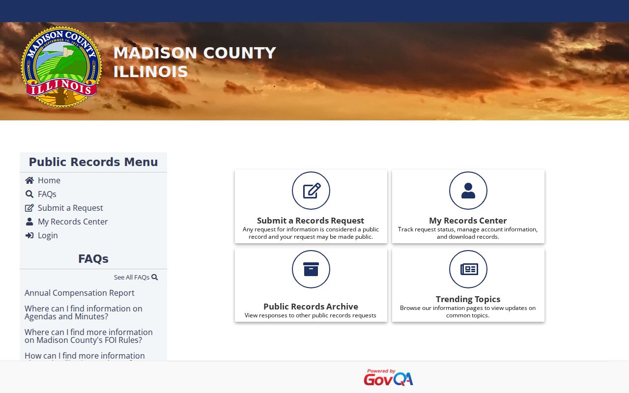 Madison County residents directory FOIA request portal