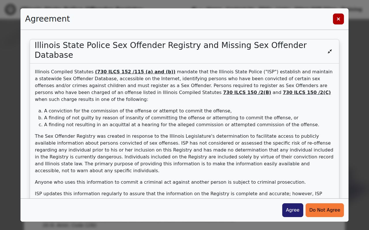 Madison County neighbors Illinois official registry notice