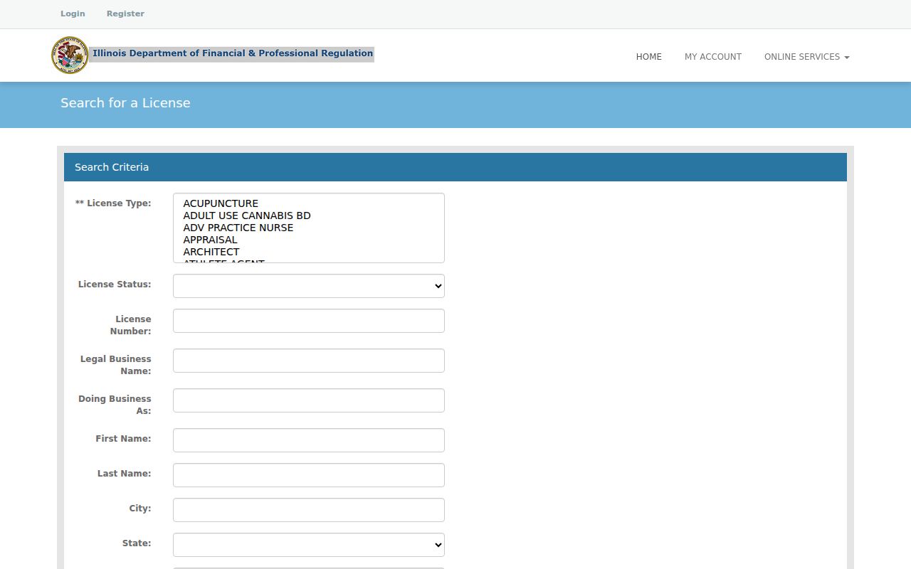 Madison County resident lookup professional license search