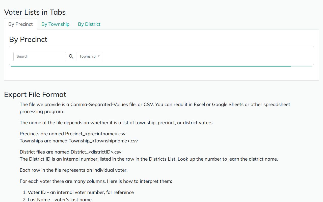 Madison County street directory voter street export